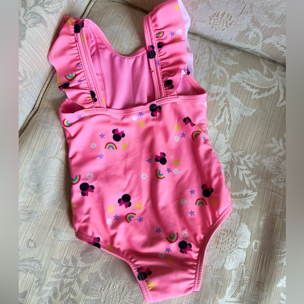 Baby Gap Disney Minnie Mouse Swimsuit Pink with Ruffles - 2 years - Picture 2 of 3